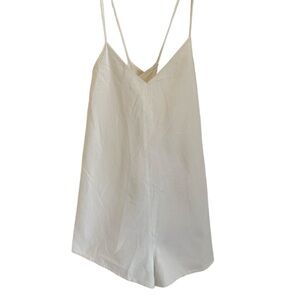 NWOT ZARA off white denim 100% cotton romper, sz small